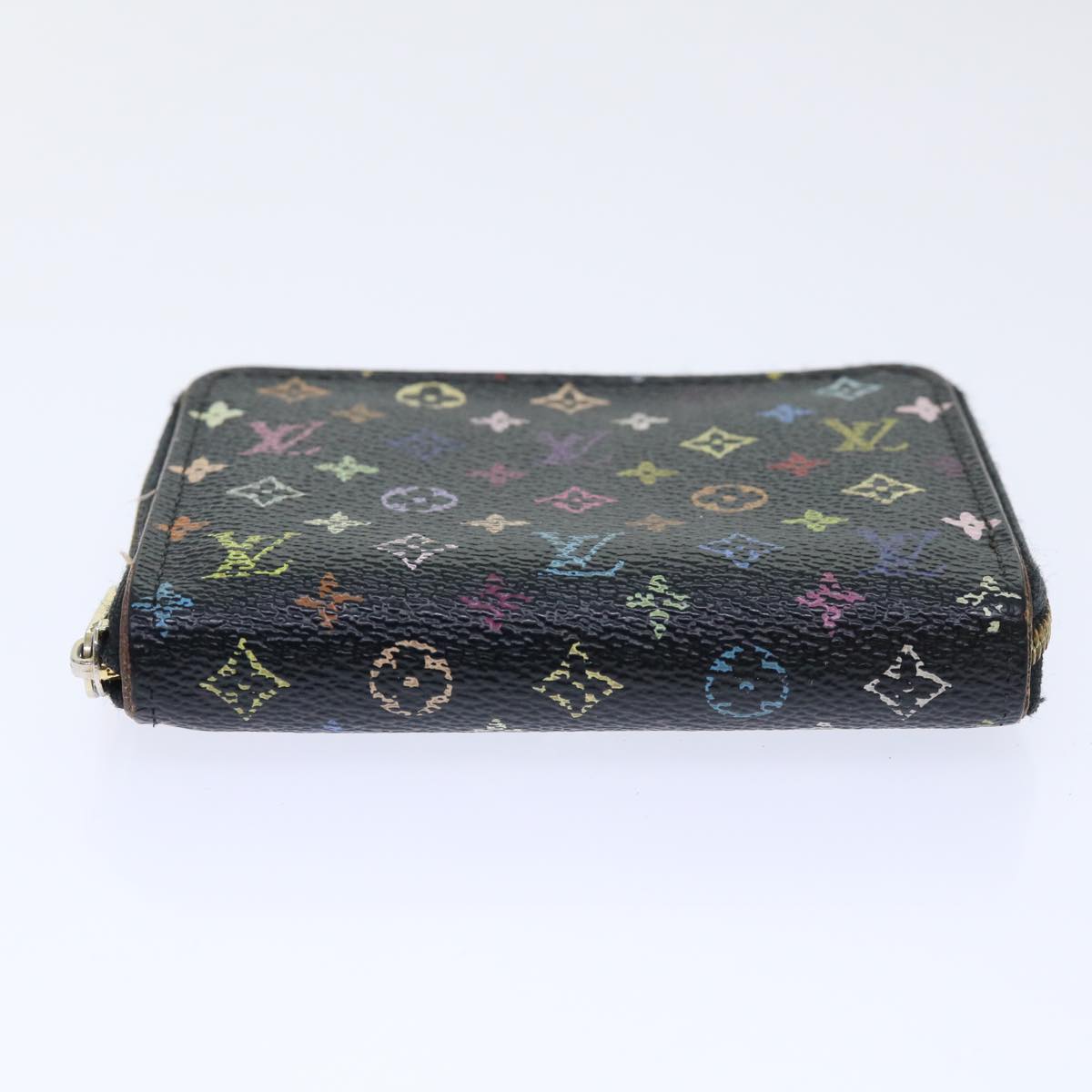 LOUIS VUITTON Monogram Multicolor Zippy Coin Purse Black M93740 LV Auth 51921