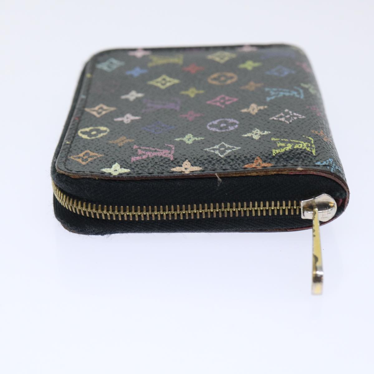 LOUIS VUITTON Monogram Multicolor Zippy Coin Purse Black M93740 LV Auth 51921