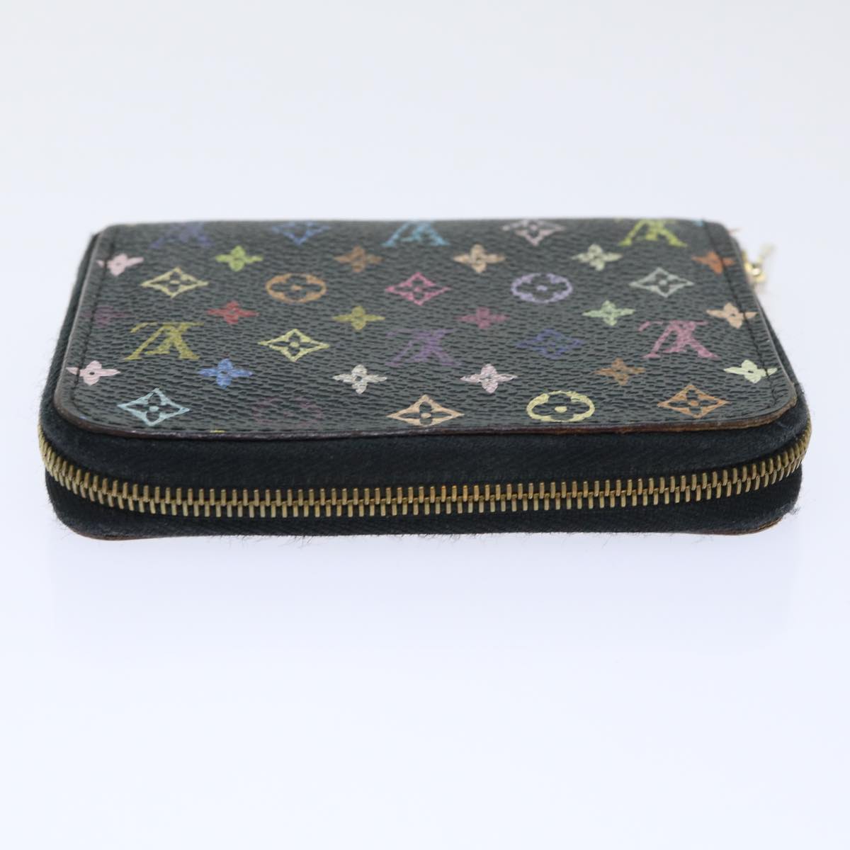 LOUIS VUITTON Monogram Multicolor Zippy Coin Purse Black M93740 LV Auth 51921