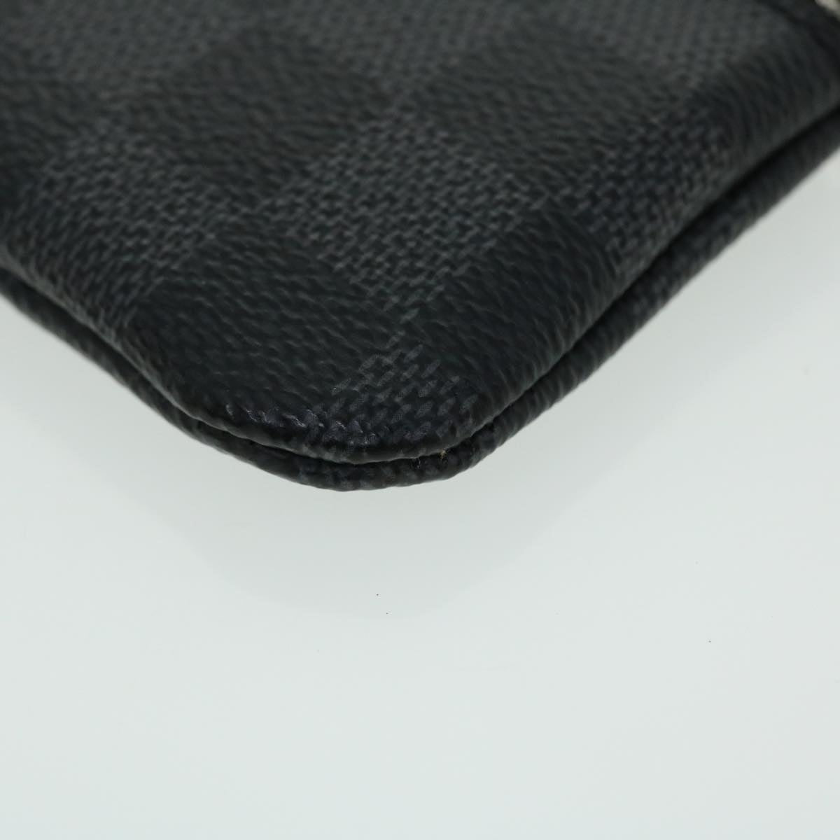 LOUIS VUITTON Damier Graphite Pochette Cles Coin Purse N60155 LV Auth 51930