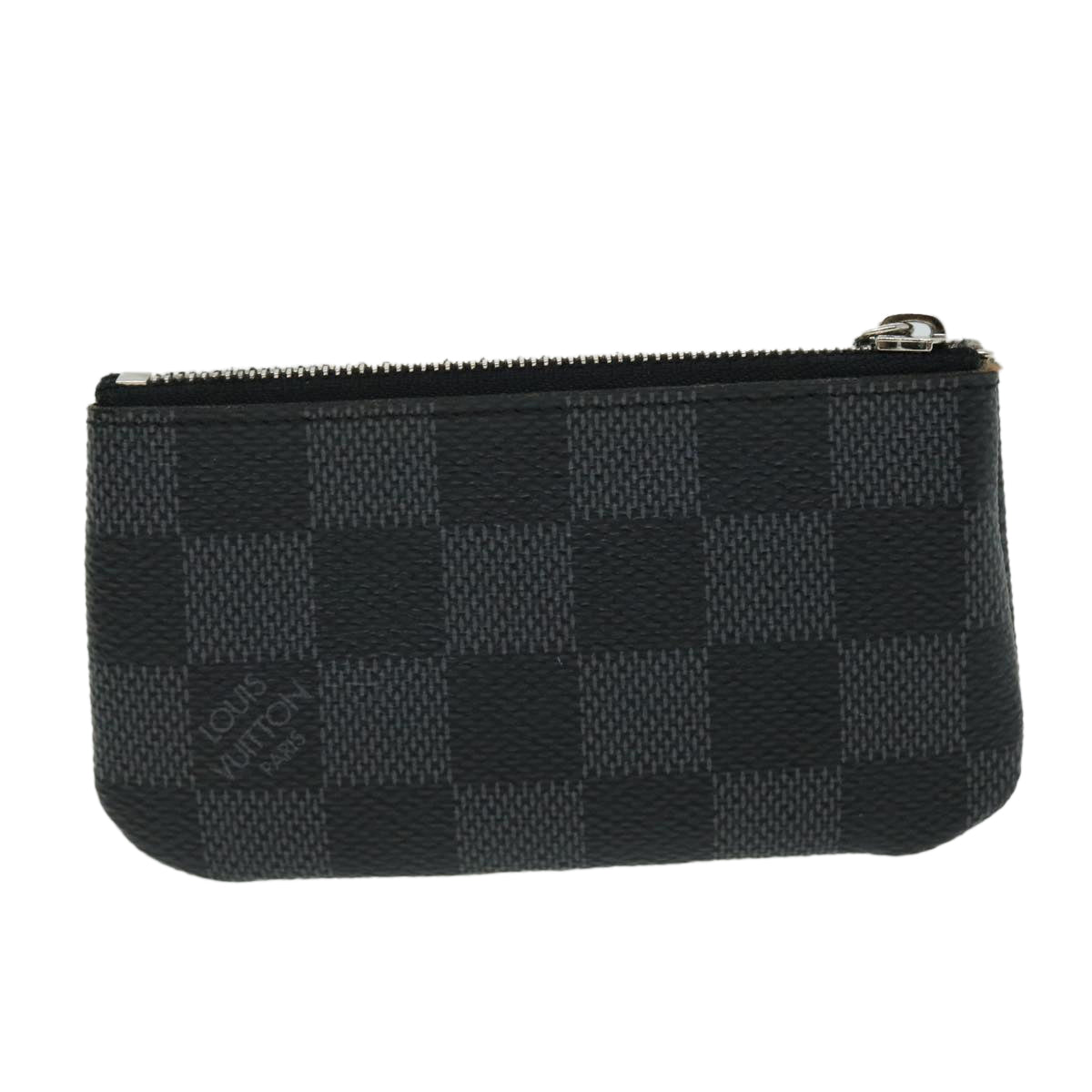 LOUIS VUITTON Damier Graphite Pochette Cles Coin Purse N60155 LV Auth 51930