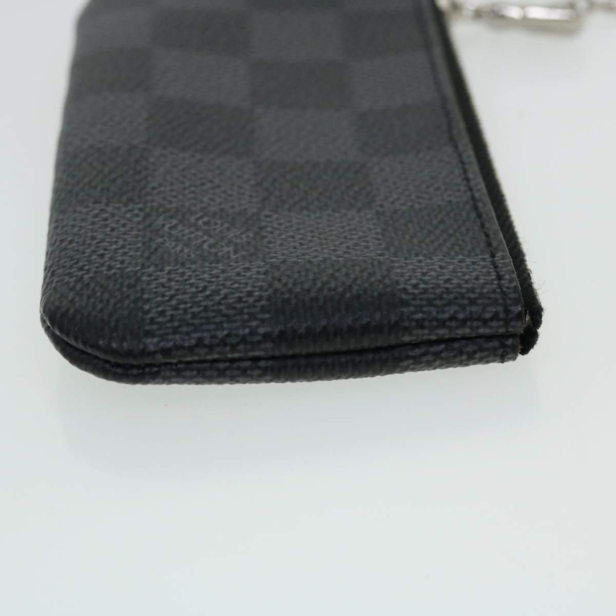 LOUIS VUITTON Damier Graphite Pochette Cles Coin Purse N60155 LV Auth 51930