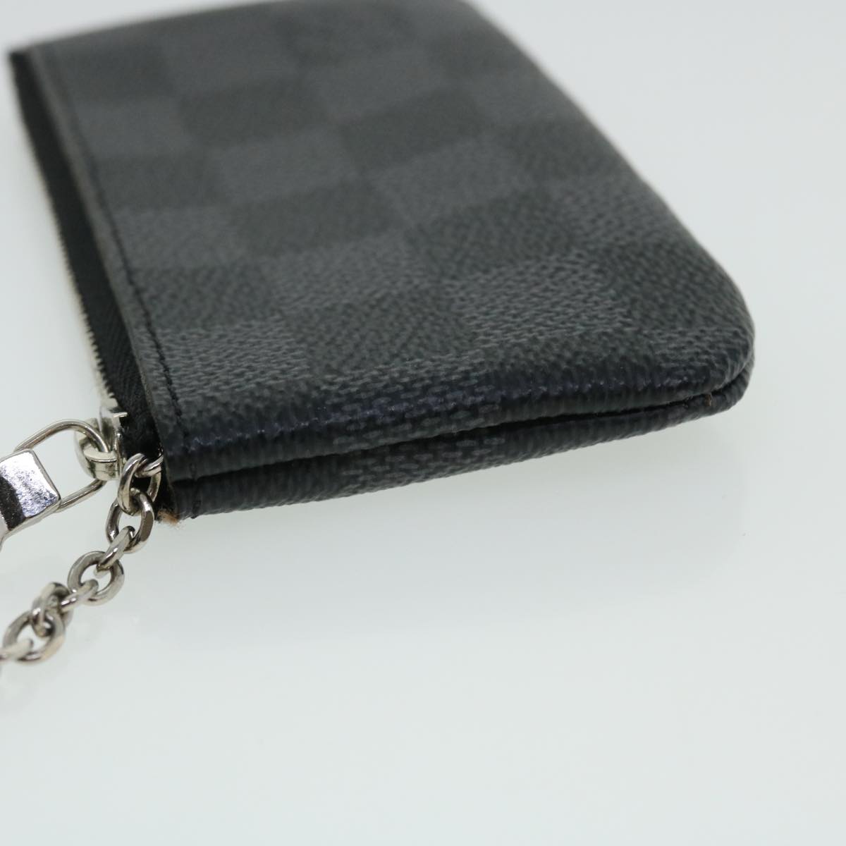 LOUIS VUITTON Damier Graphite Pochette Cles Coin Purse N60155 LV Auth 51930