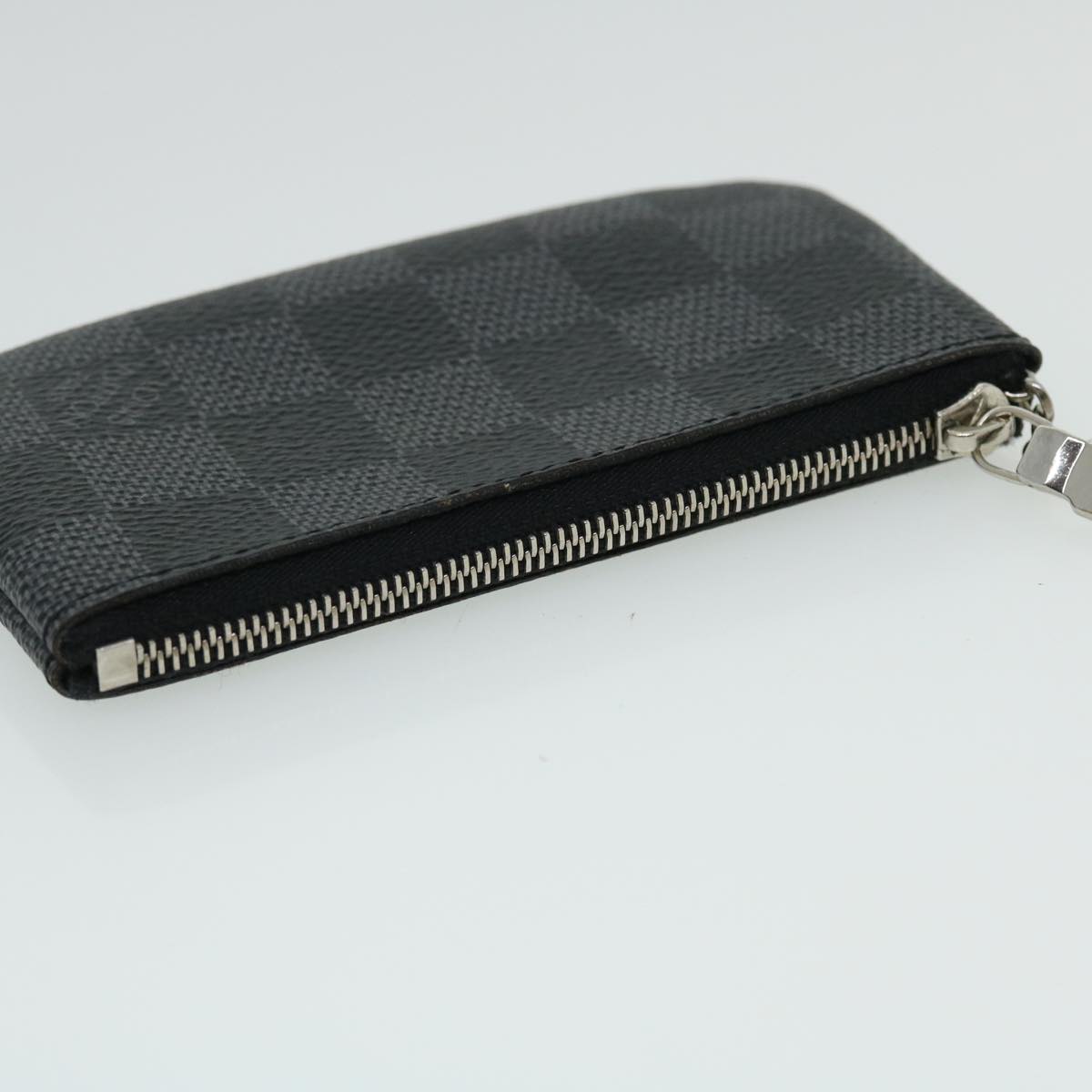 LOUIS VUITTON Damier Graphite Pochette Cles Coin Purse N60155 LV Auth 51930