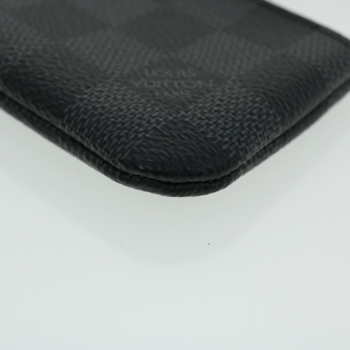 LOUIS VUITTON Damier Graphite Pochette Cles Coin Purse N60155 LV Auth 51930