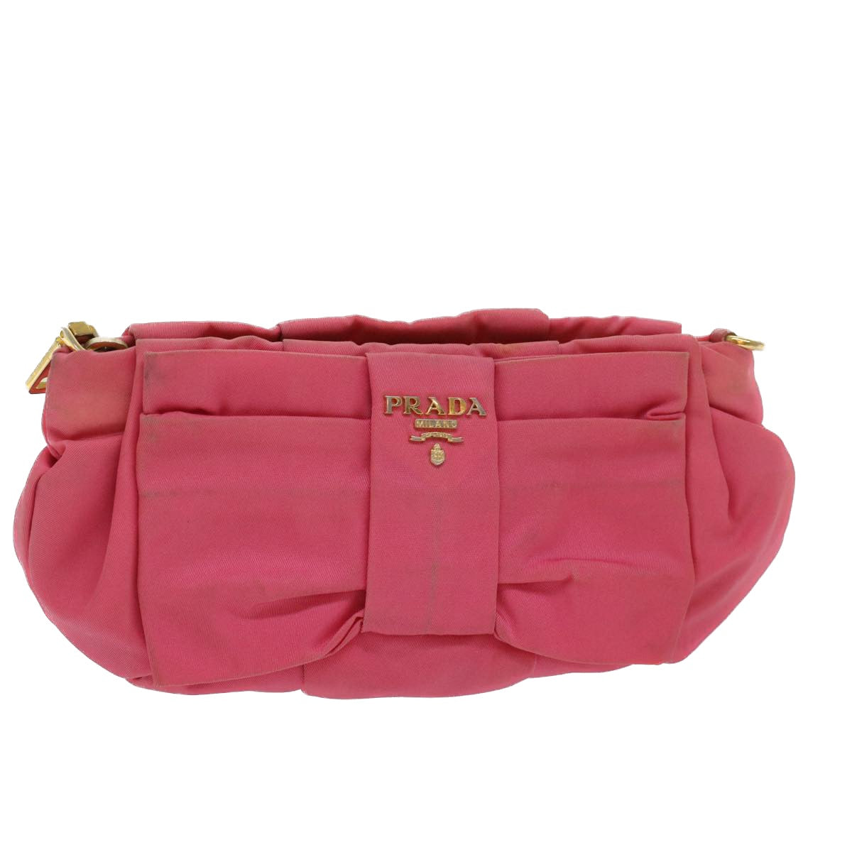 PRADA Pouch Nylon Pink Auth 52021