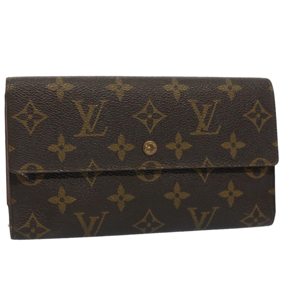 LOUIS VUITTON Monogram Portefeuille International Long Wallet M61217 Auth 52087