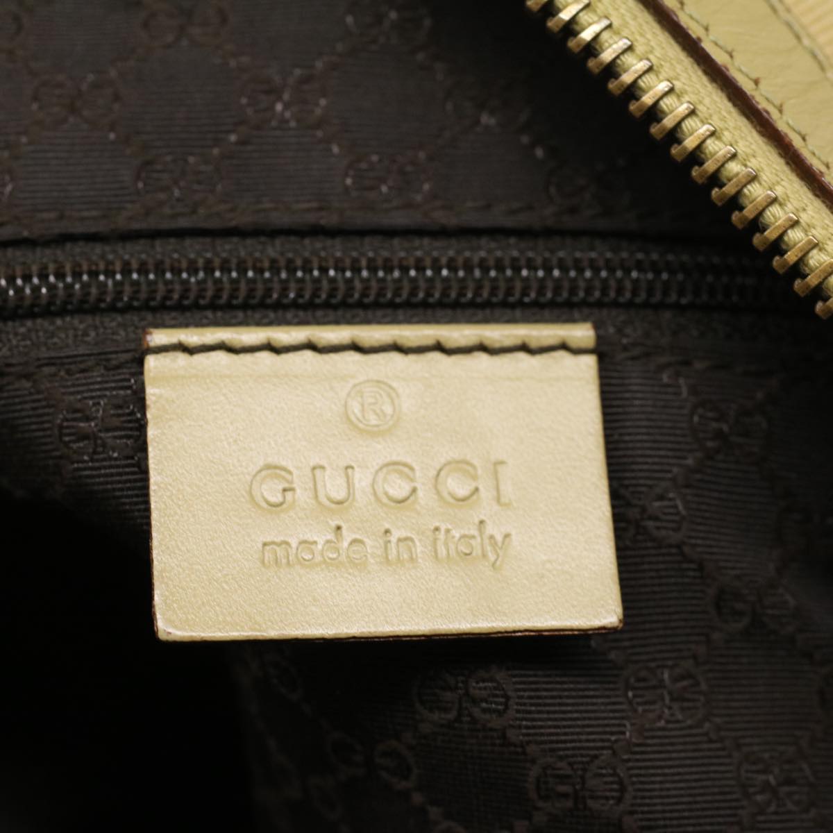 GUCCI Sherry Line Shoulder Bag Canvas Beige Brown 90762 Auth 52131