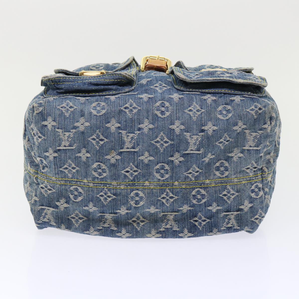 LOUIS VUITTON Monogram Denim Sac A Dos GM Backpack Blue M95056 LV Auth 52145A