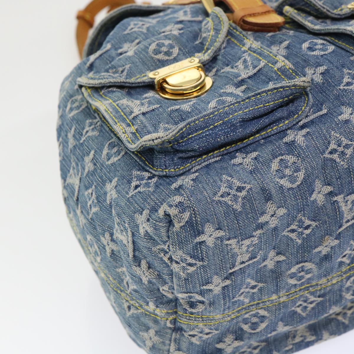 LOUIS VUITTON Monogram Denim Sac A Dos GM Backpack Blue M95056 LV Auth 52145A