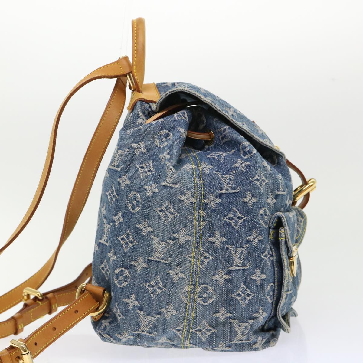 LOUIS VUITTON Monogram Denim Sac A Dos GM Backpack Blue M95056 LV Auth 52145A