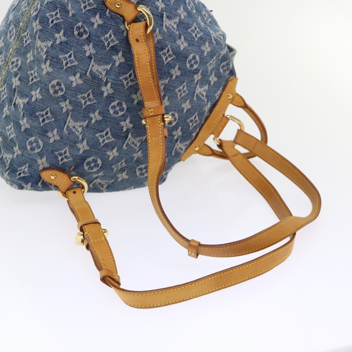 LOUIS VUITTON Monogram Denim Sac A Dos GM Backpack Blue M95056 LV Auth 52145A