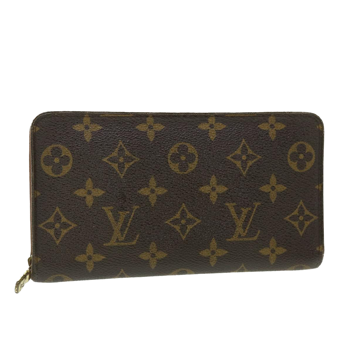 LOUIS VUITTON Monogram Porte Monnaie Zip Long Wallet M61727 LV Auth 52148