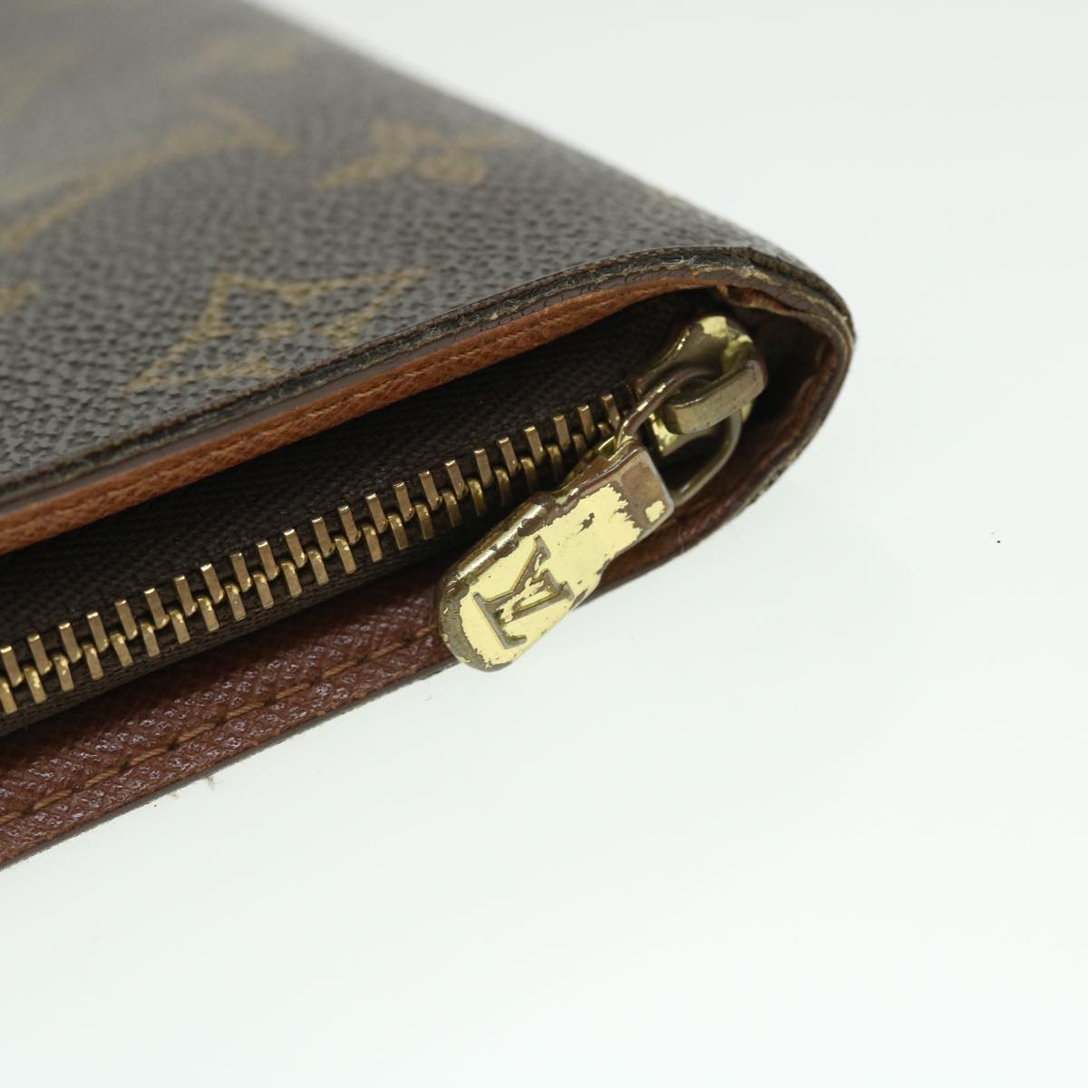 LOUIS VUITTON Monogram Porte Monnaie Zip Long Wallet M61727 LV Auth 52148