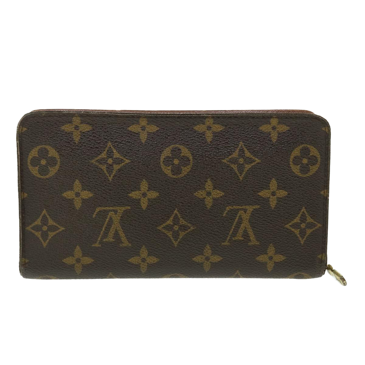 LOUIS VUITTON Monogram Porte Monnaie Zip Long Wallet M61727 LV Auth 52148