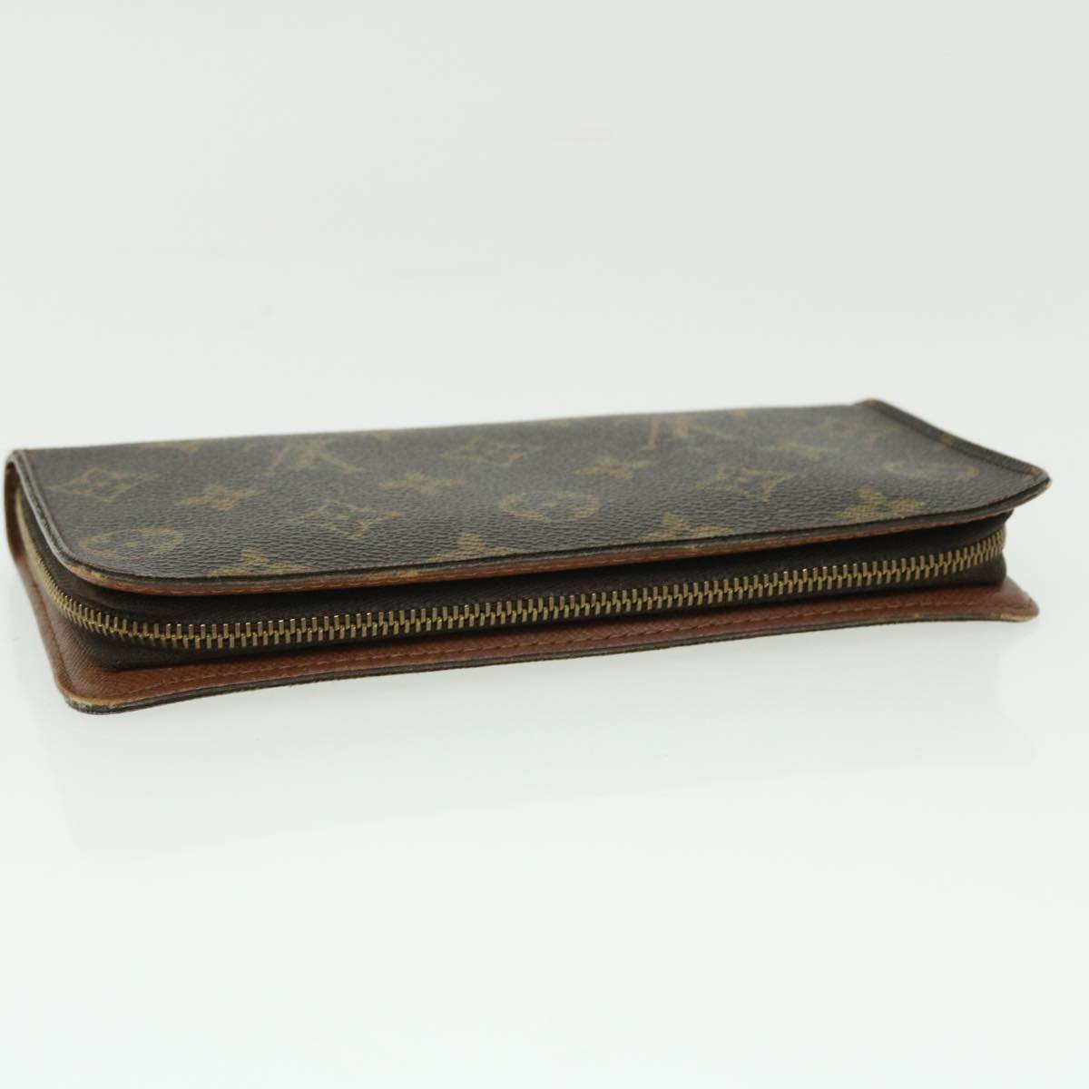 LOUIS VUITTON Monogram Porte Monnaie Zip Long Wallet M61727 LV Auth 52148