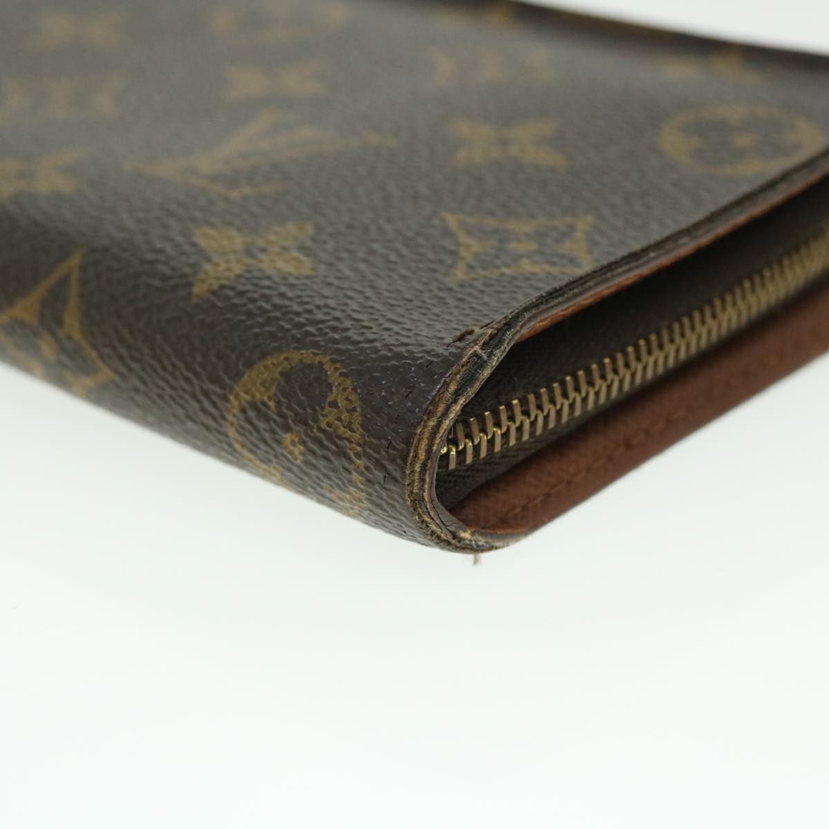 LOUIS VUITTON Monogram Porte Monnaie Zip Long Wallet M61727 LV Auth 52148