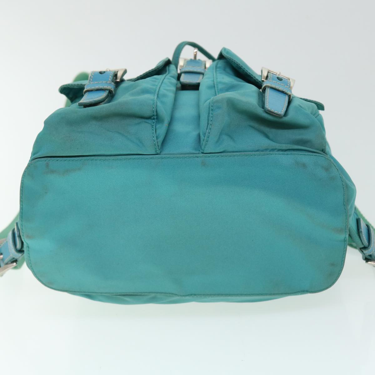 PRADA Backpack Nylon Turquoise Blue Auth 52244