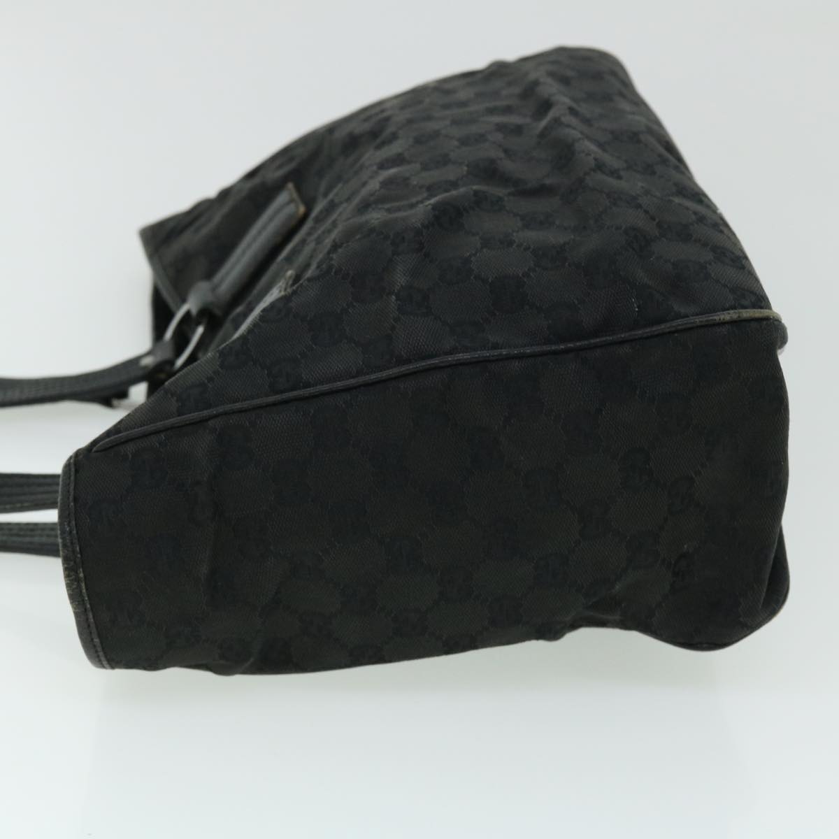 GUCCI GG Canvas Hand Bag Black 113017 Auth 52250