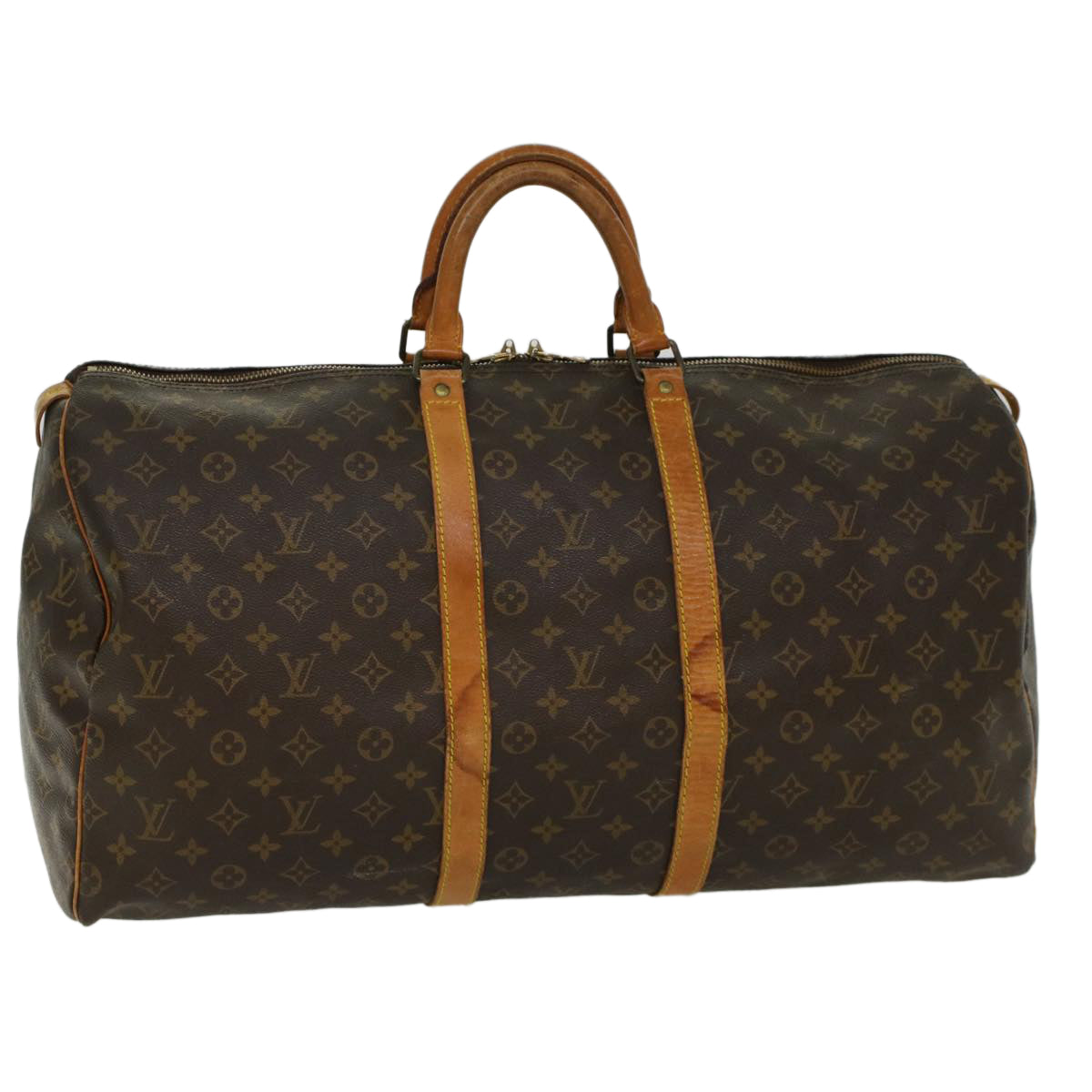 LOUIS VUITTON Monogram Keepall 55 Boston Bag M41424 LV Auth 52392