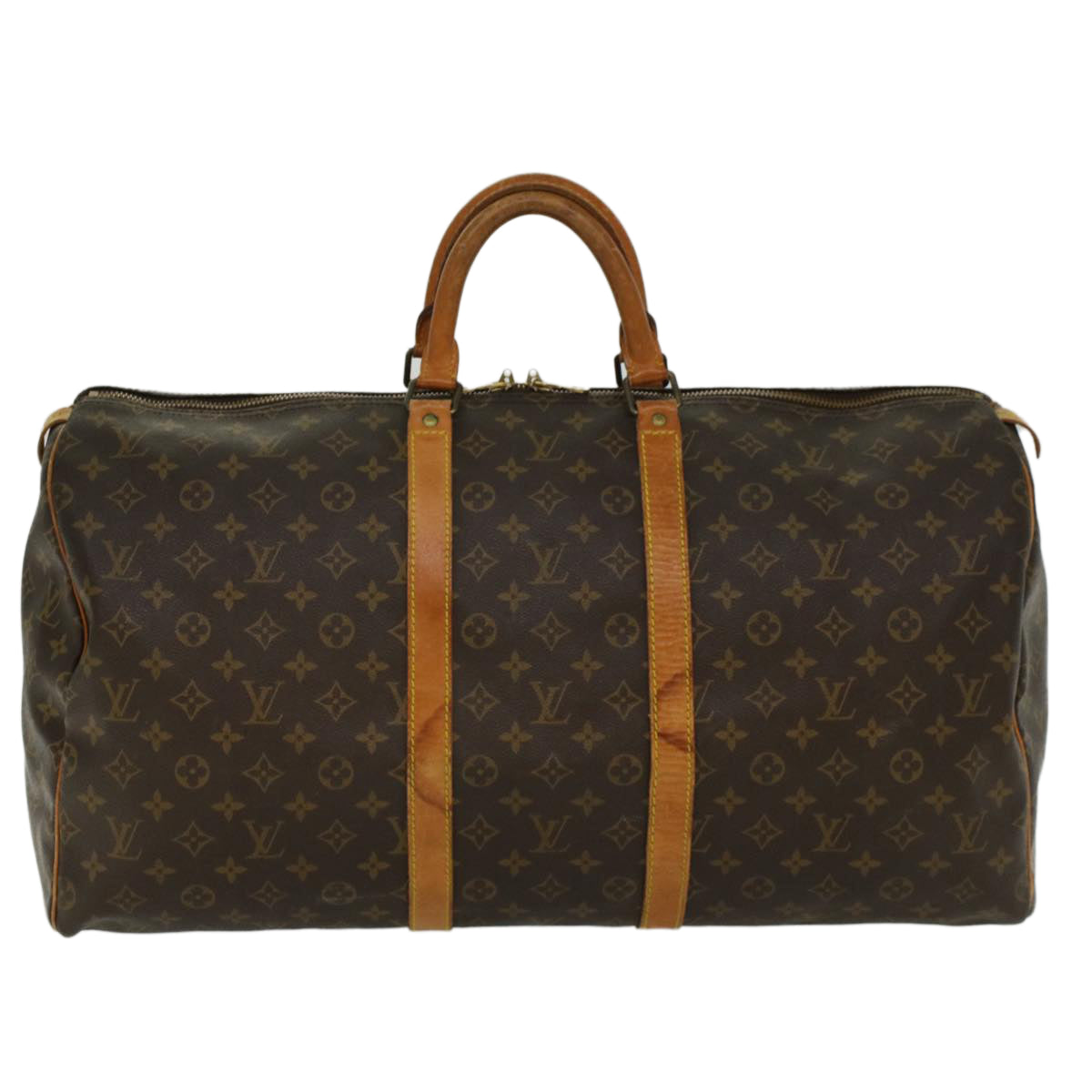 LOUIS VUITTON Monogram Keepall 55 Boston Bag M41424 LV Auth 52392