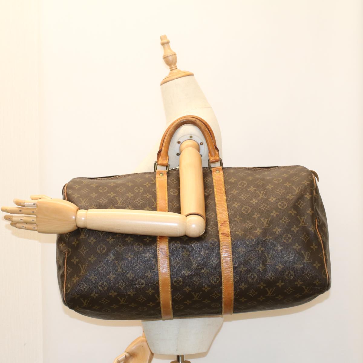 LOUIS VUITTON Monogram Keepall 55 Boston Bag M41424 LV Auth 52392