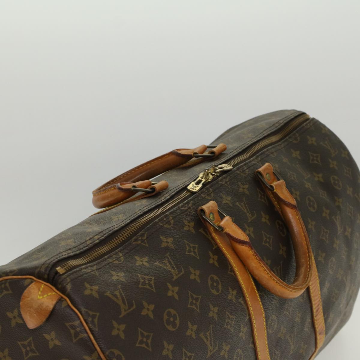 LOUIS VUITTON Monogram Keepall 55 Boston Bag M41424 LV Auth 52392