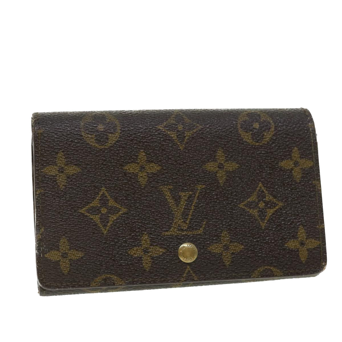 LOUIS VUITTON Monogram Porte Monnaie Billets Tresor Wallet M61730 LV Auth 52459