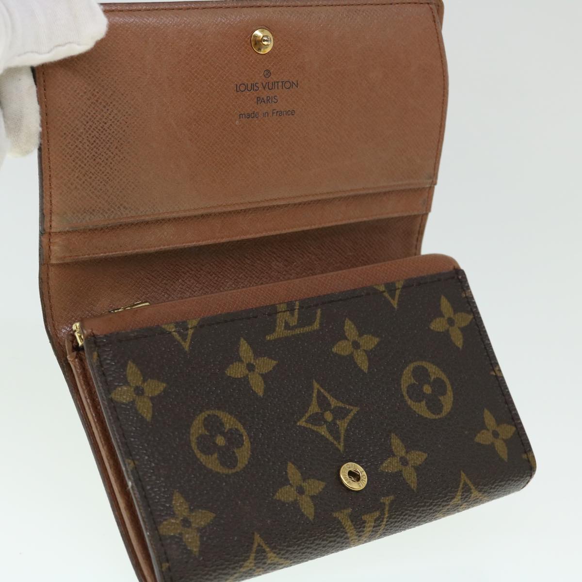 LOUIS VUITTON Monogram Porte Monnaie Billets Tresor Wallet M61730 LV Auth 52460