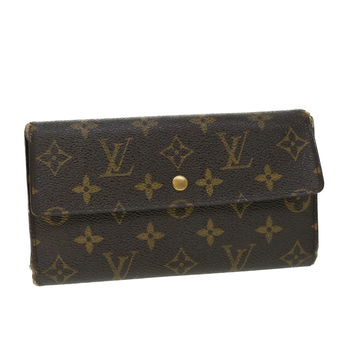 LOUIS VUITTON Monogram Porte Tresol International Wallet M61215 LV Auth 52466