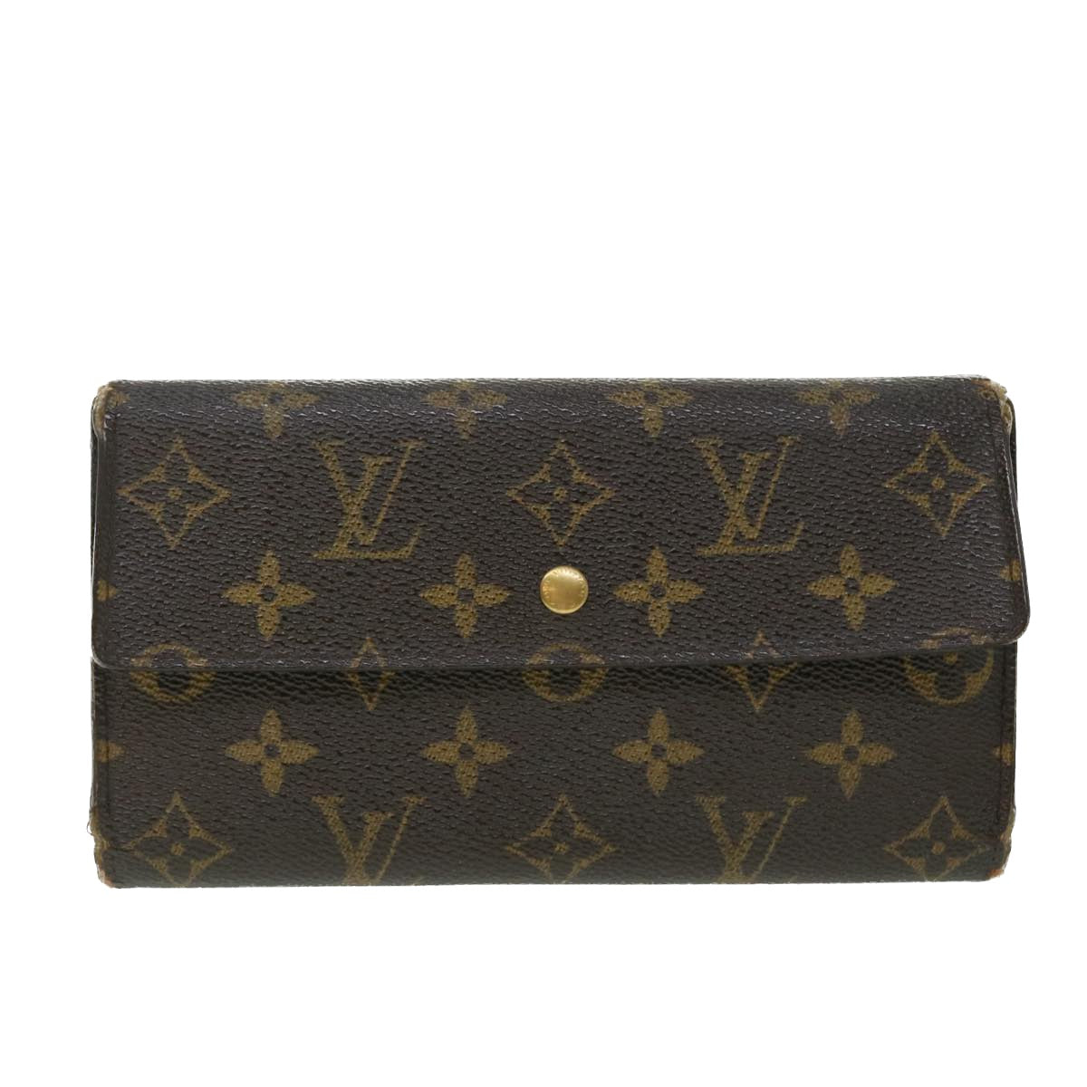 LOUIS VUITTON Monogram Porte Tresol International Wallet M61215 LV Auth 52466