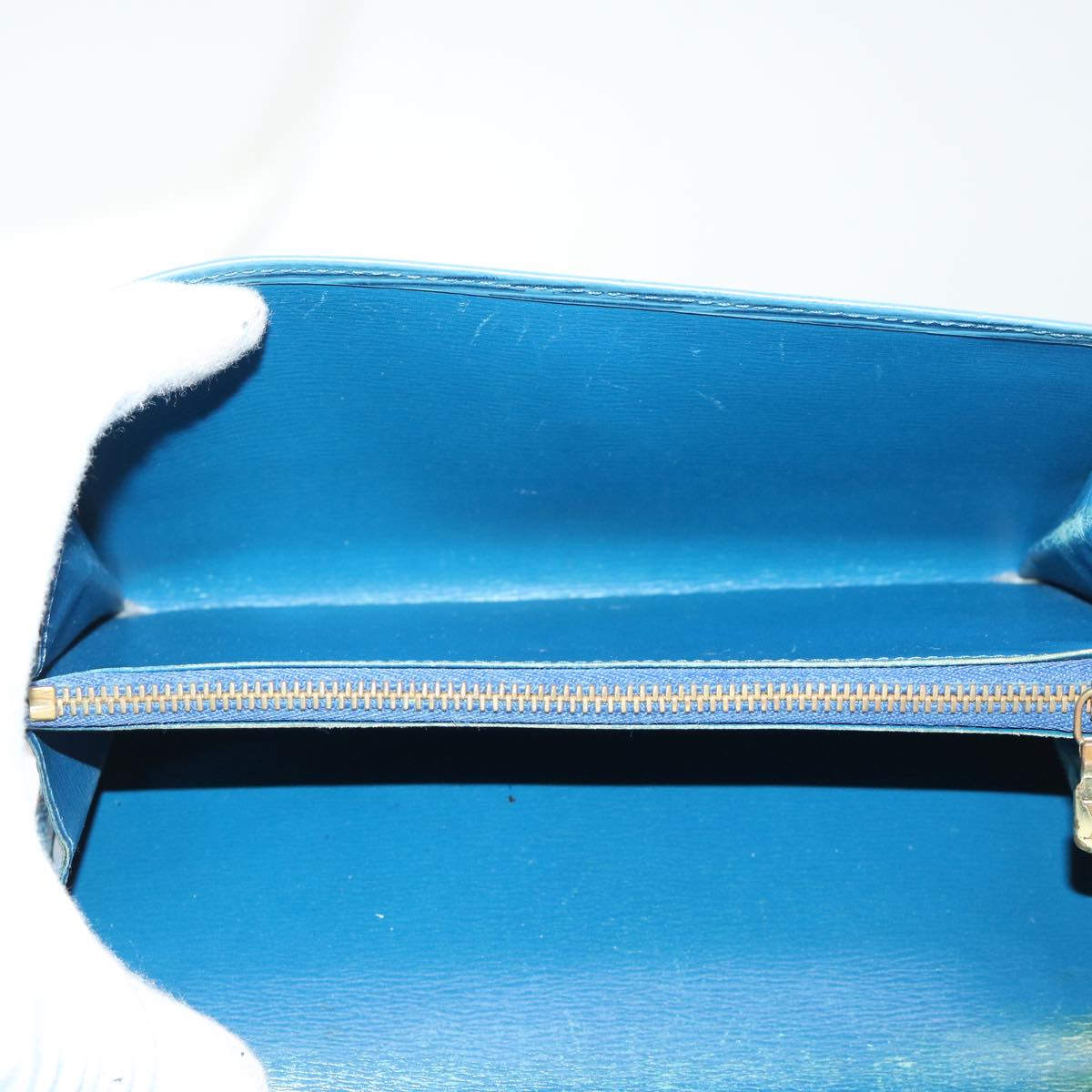 LOUIS VUITTON Epi Portefeuille Sarah Long Wallet Blue M60320 LV Auth 52471