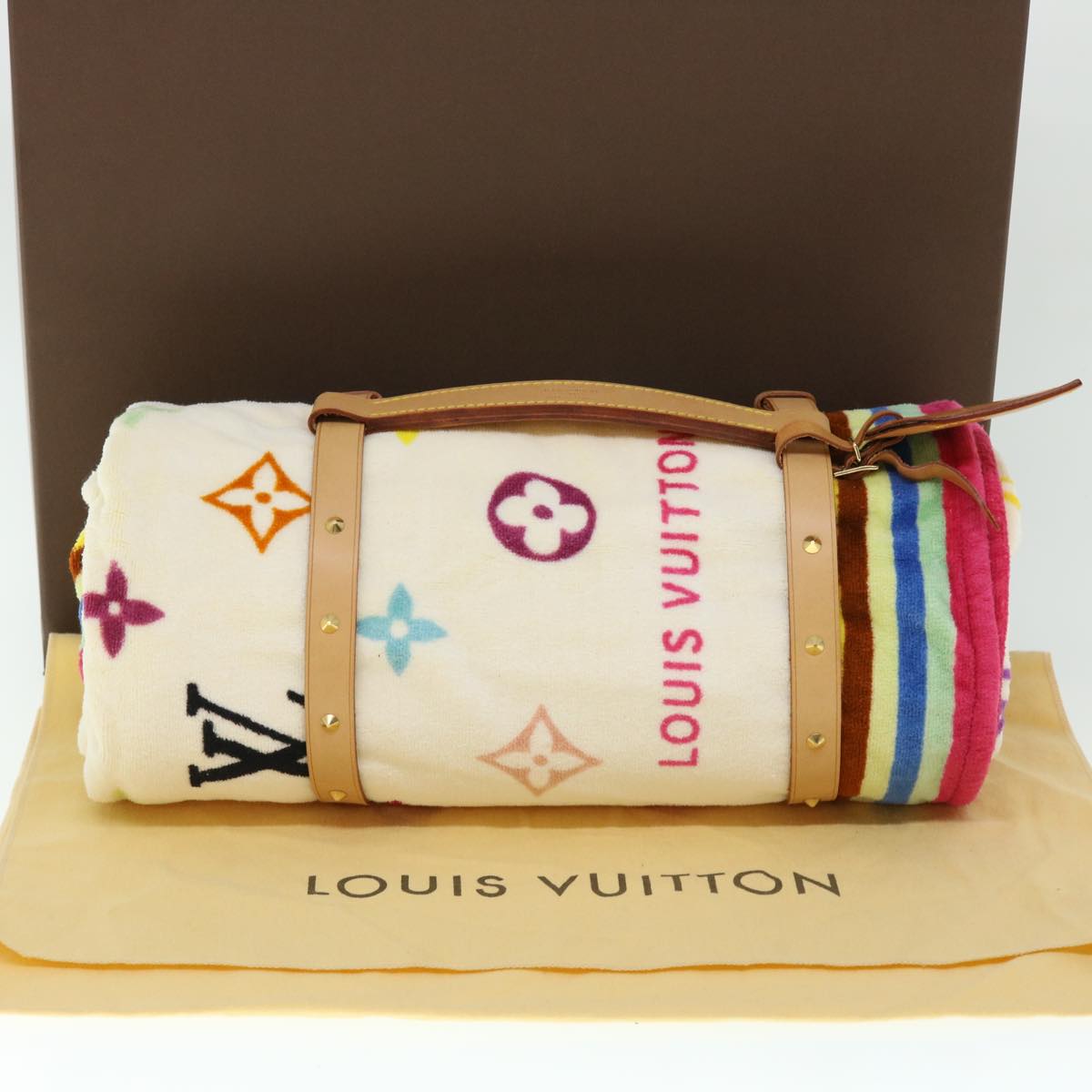 LOUIS VUITTON Monogram Multicolor Towel EDITION LIMITED 174 Cotton Auth 52532A