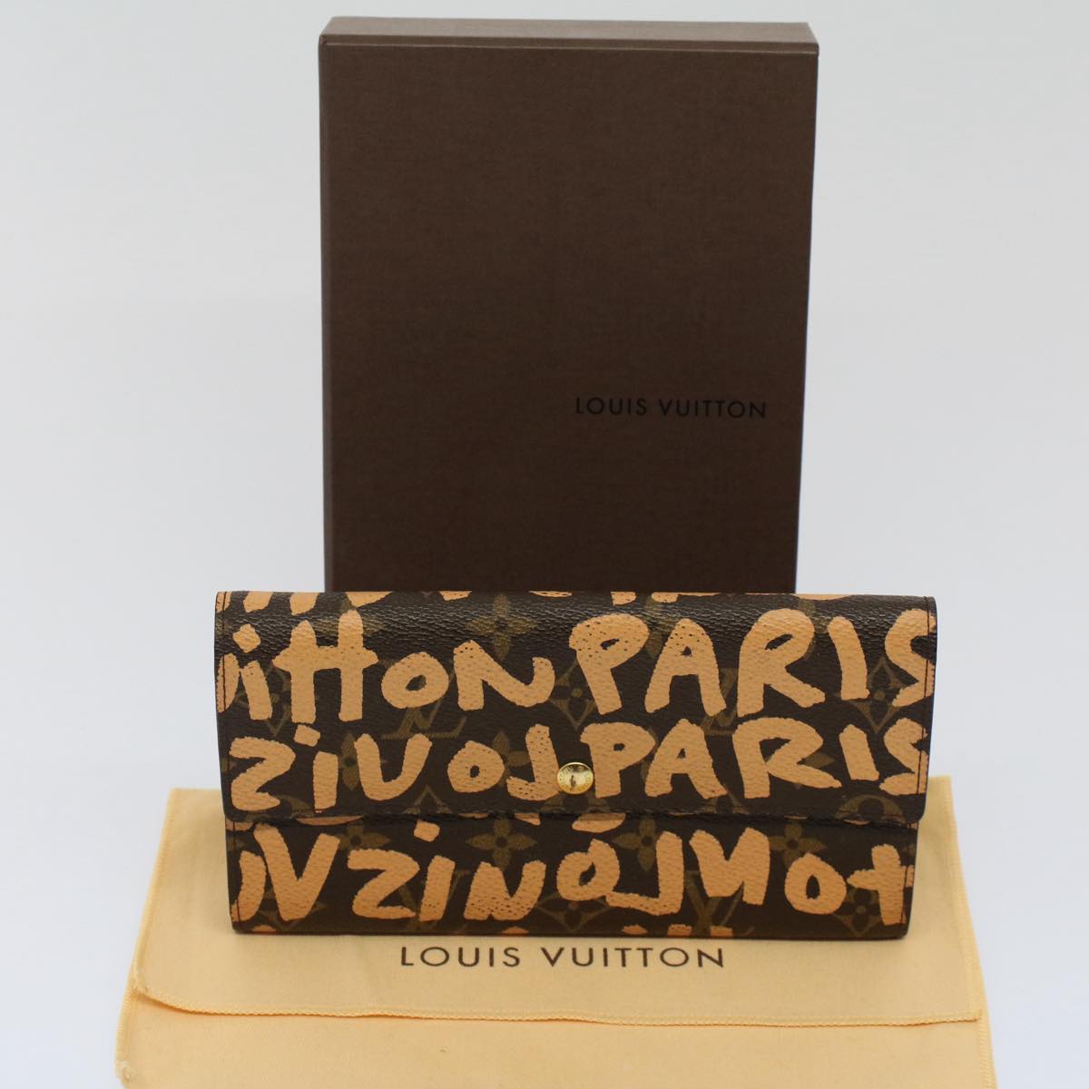 LOUIS VUITTON Monogram Graffiti Portefeiulle Sarah Peach M92190 LV Auth 52533