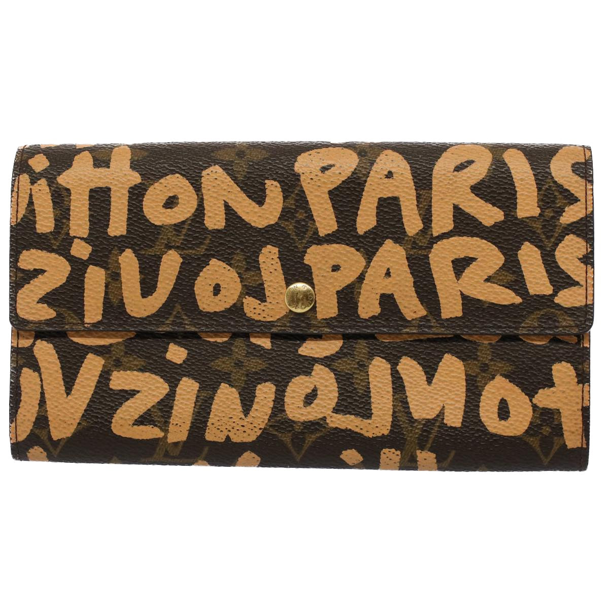 LOUIS VUITTON Monogram Graffiti Portefeiulle Sarah Peach M92190 LV Auth 52533