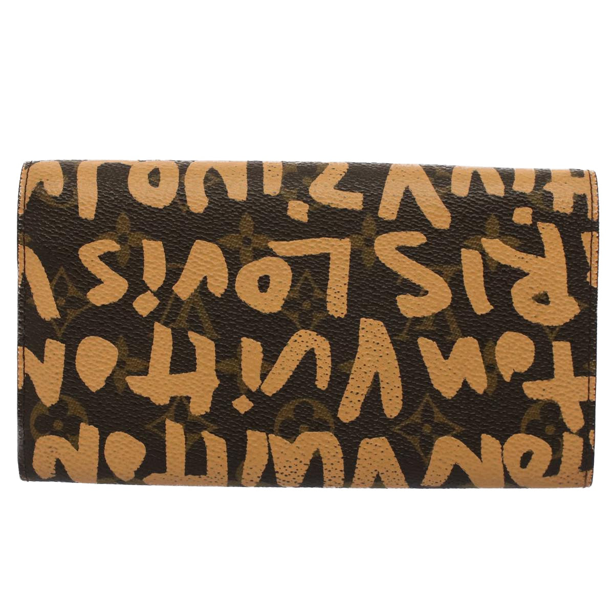 LOUIS VUITTON Monogram Graffiti Portefeiulle Sarah Peach M92190 LV Auth 52533