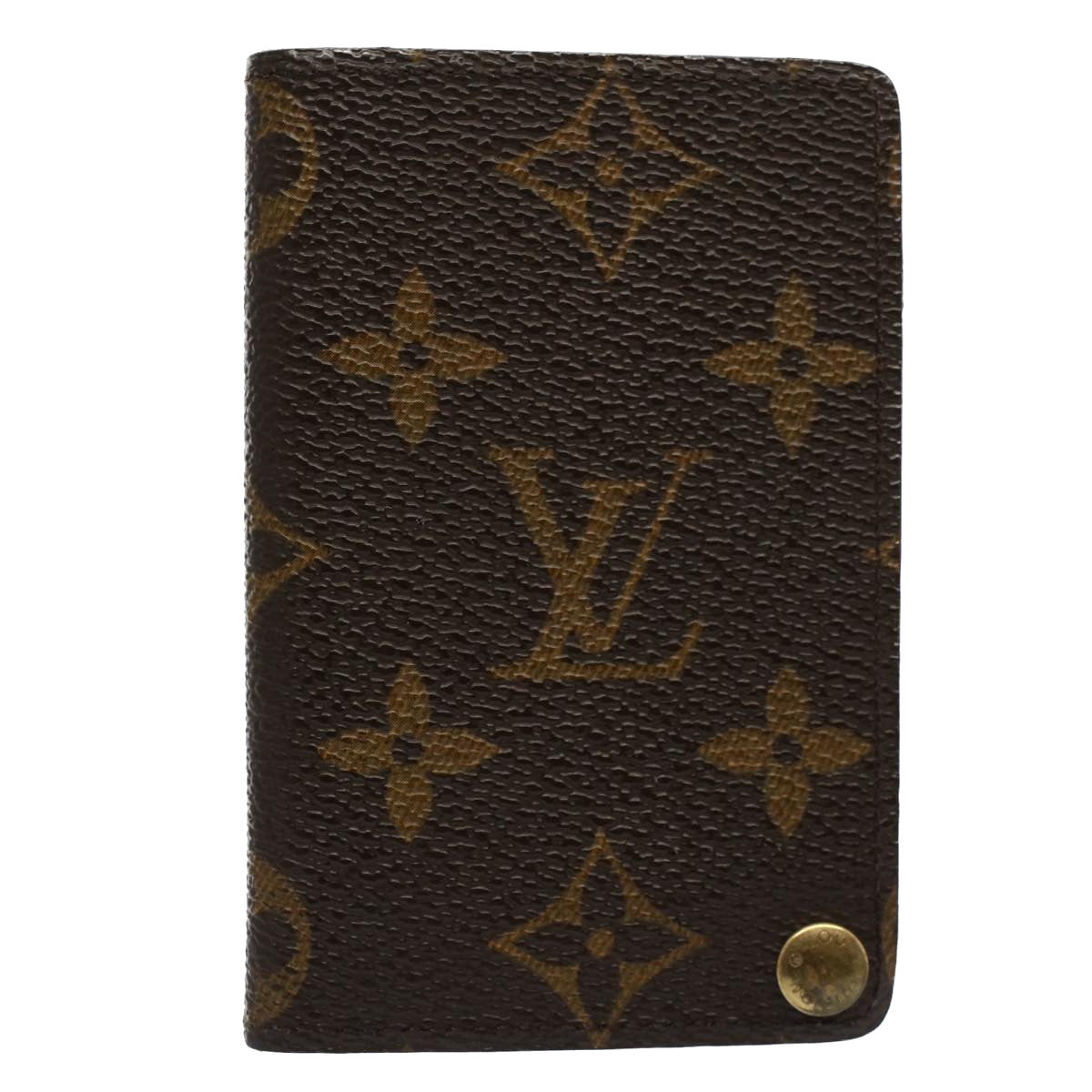 LOUIS VUITTON Monogram Porte Cartes Credit Pression Card Case M60937 Auth 52539