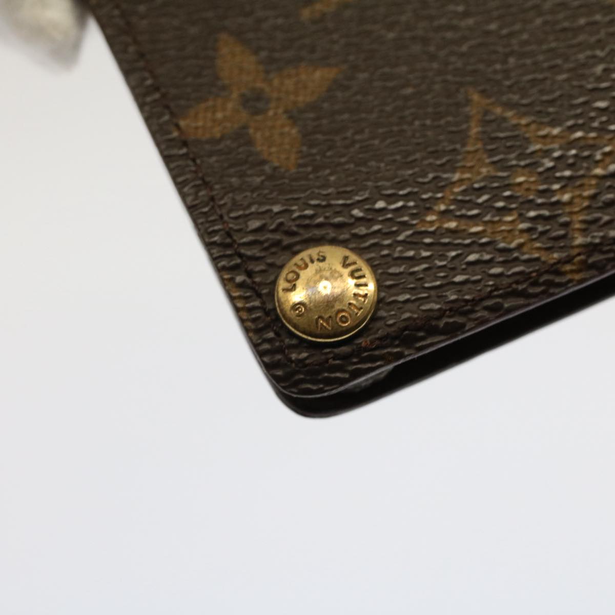 LOUIS VUITTON Monogram Porte Cartes Credit Pression Card Case M60937 Auth 52539