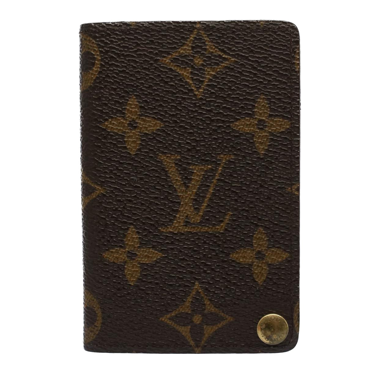 LOUIS VUITTON Monogram Porte Cartes Credit Pression Card Case M60937 Auth 52539