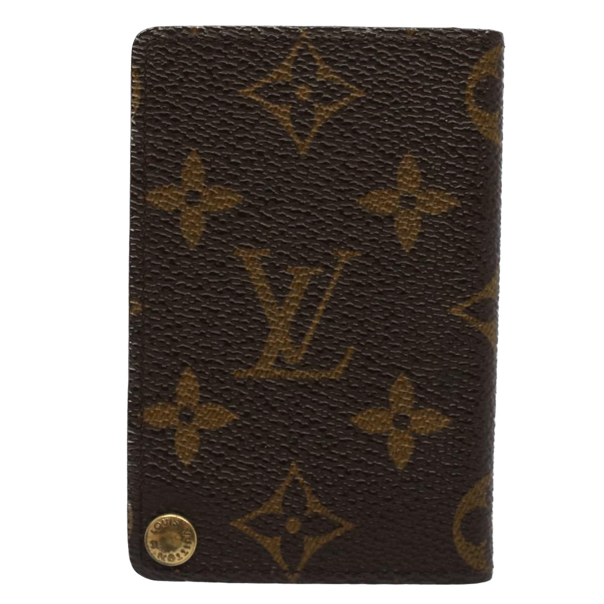 LOUIS VUITTON Monogram Porte Cartes Credit Pression Card Case M60937 Auth 52539