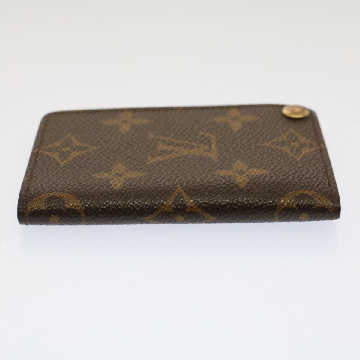 LOUIS VUITTON Monogram Porte Cartes Credit Pression Card Case M60937 Auth 52539