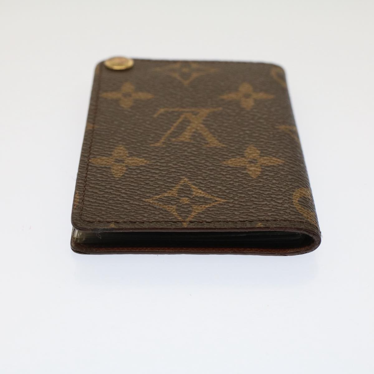 LOUIS VUITTON Monogram Porte Cartes Credit Pression Card Case M60937 Auth 52539