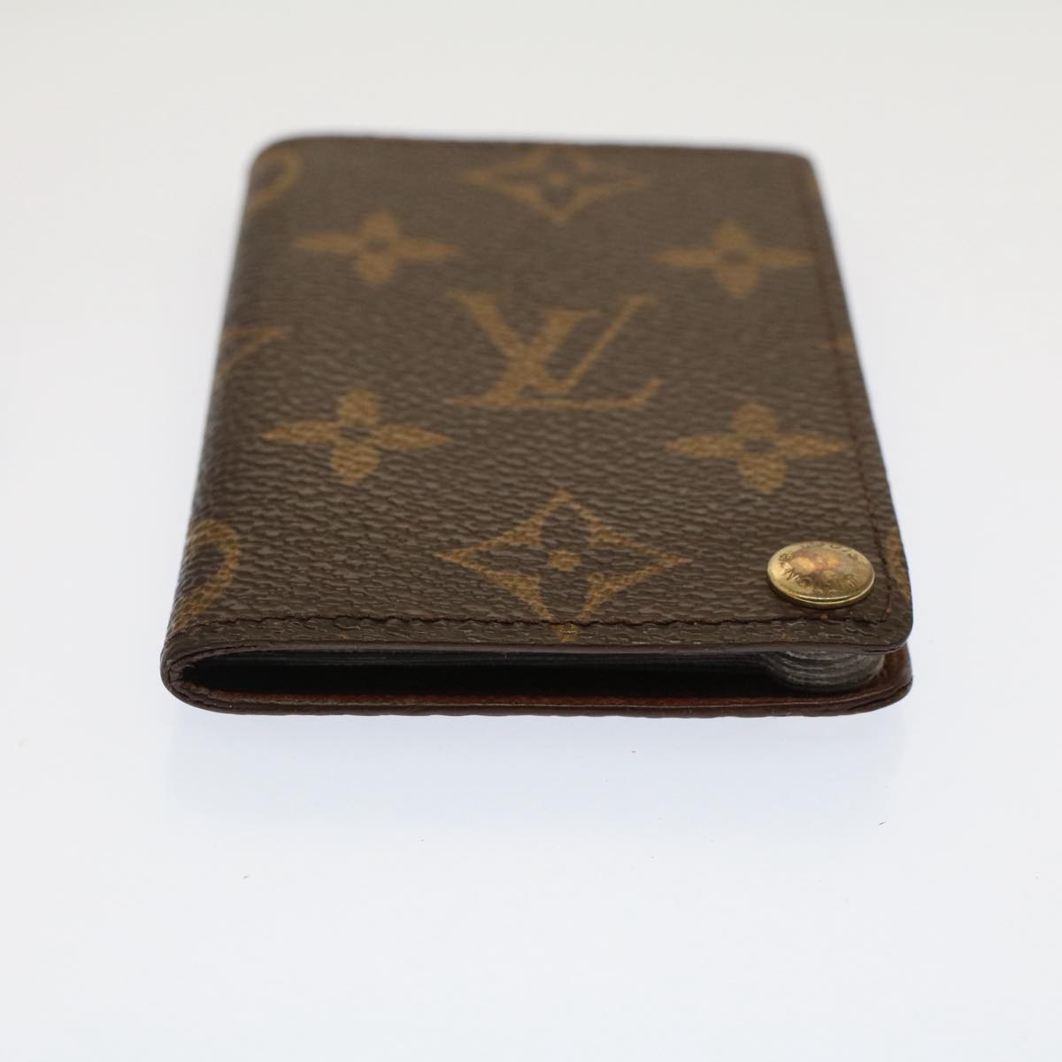 LOUIS VUITTON Monogram Porte Cartes Credit Pression Card Case M60937 Auth 52539