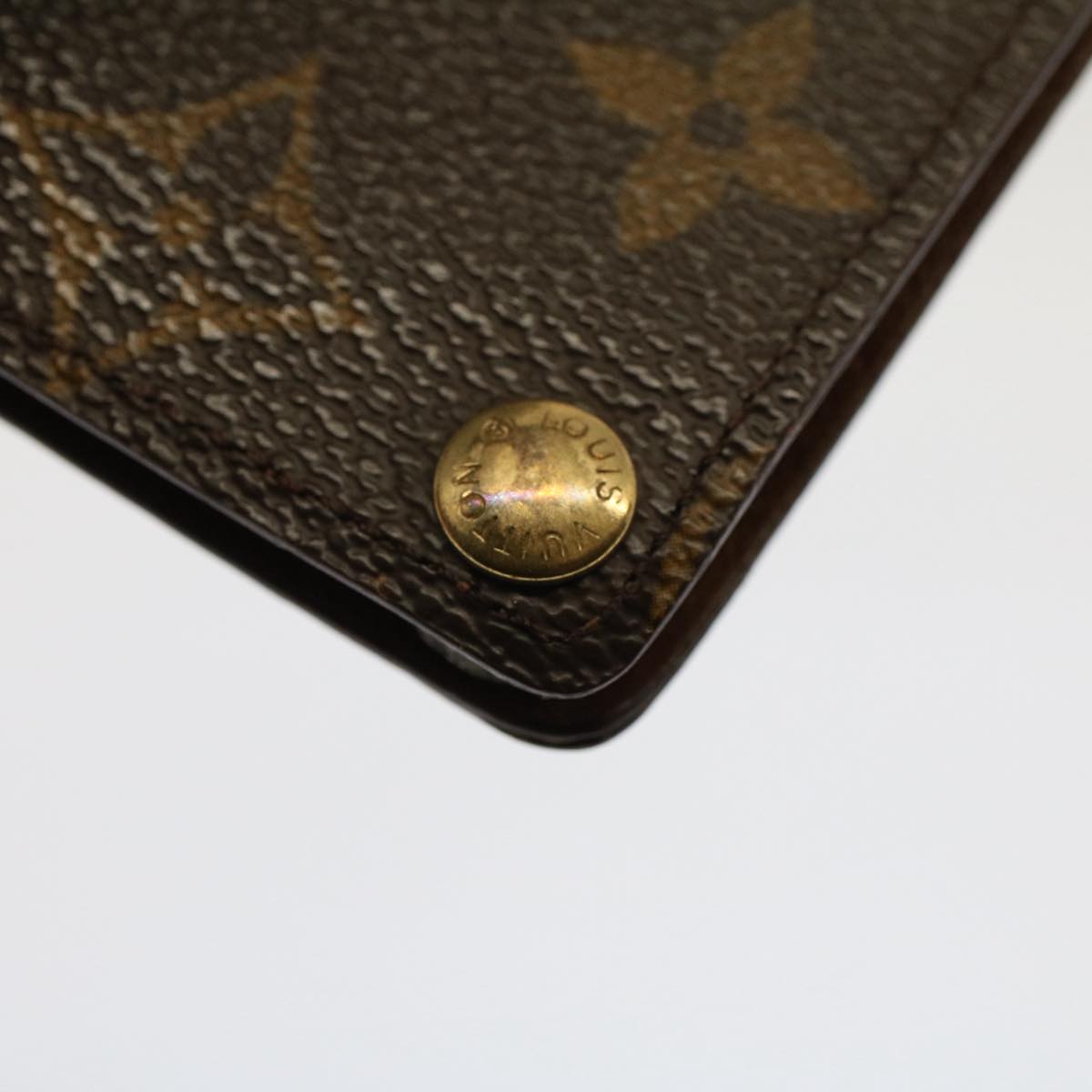 LOUIS VUITTON Monogram Porte Cartes Credit Pression Card Case M60937 Auth 52539