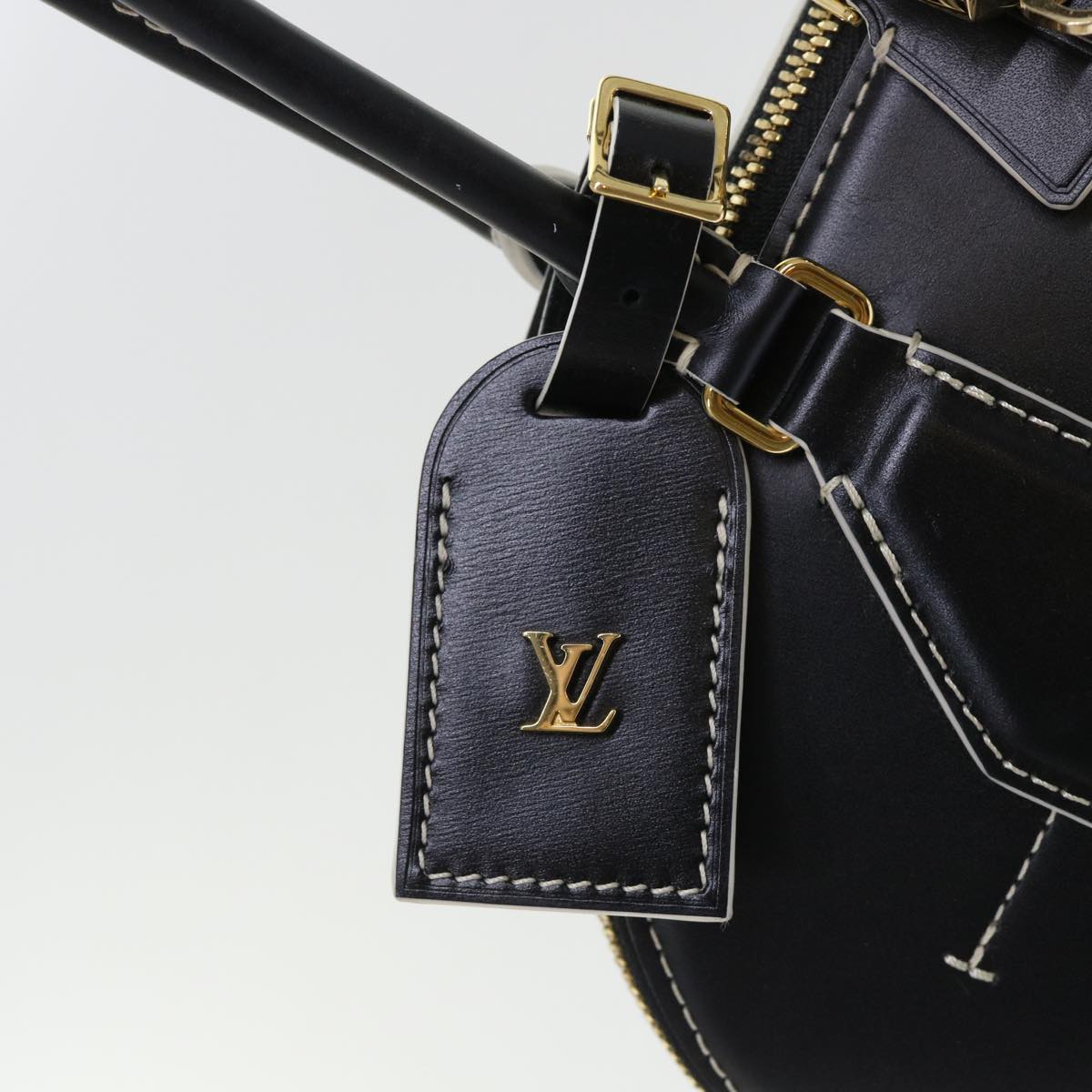 LOUIS VUITTON Catgram Alma Souple Hand Bag 2way Black M44403 LV Auth 52542SM