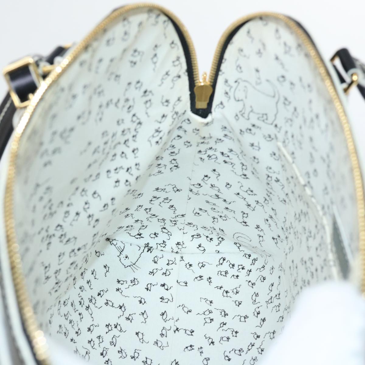 LOUIS VUITTON Catgram Alma Souple Hand Bag 2way Black M44403 LV Auth 52542SM