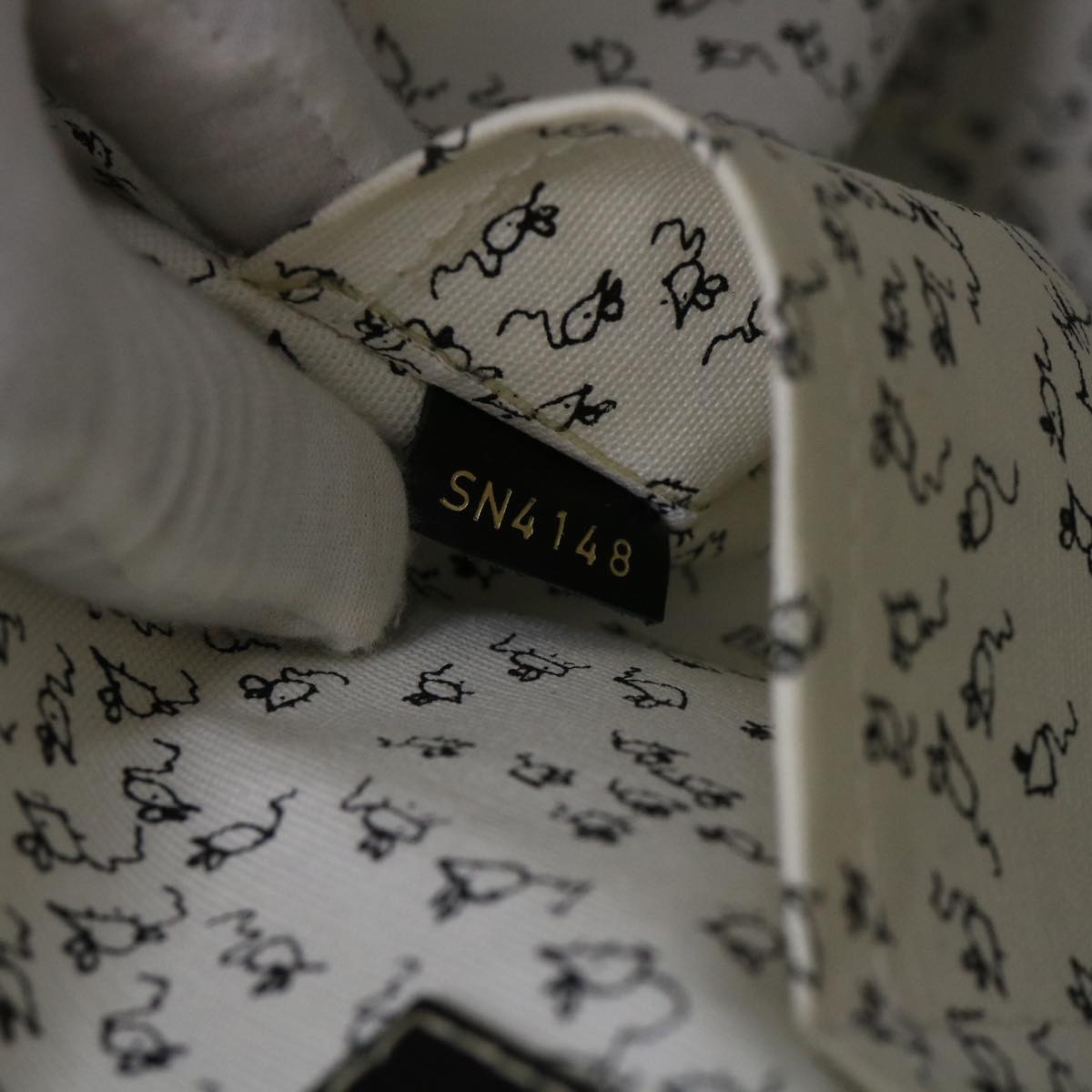 LOUIS VUITTON Catgram Alma Souple Hand Bag 2way Black M44403 LV Auth 52542SM