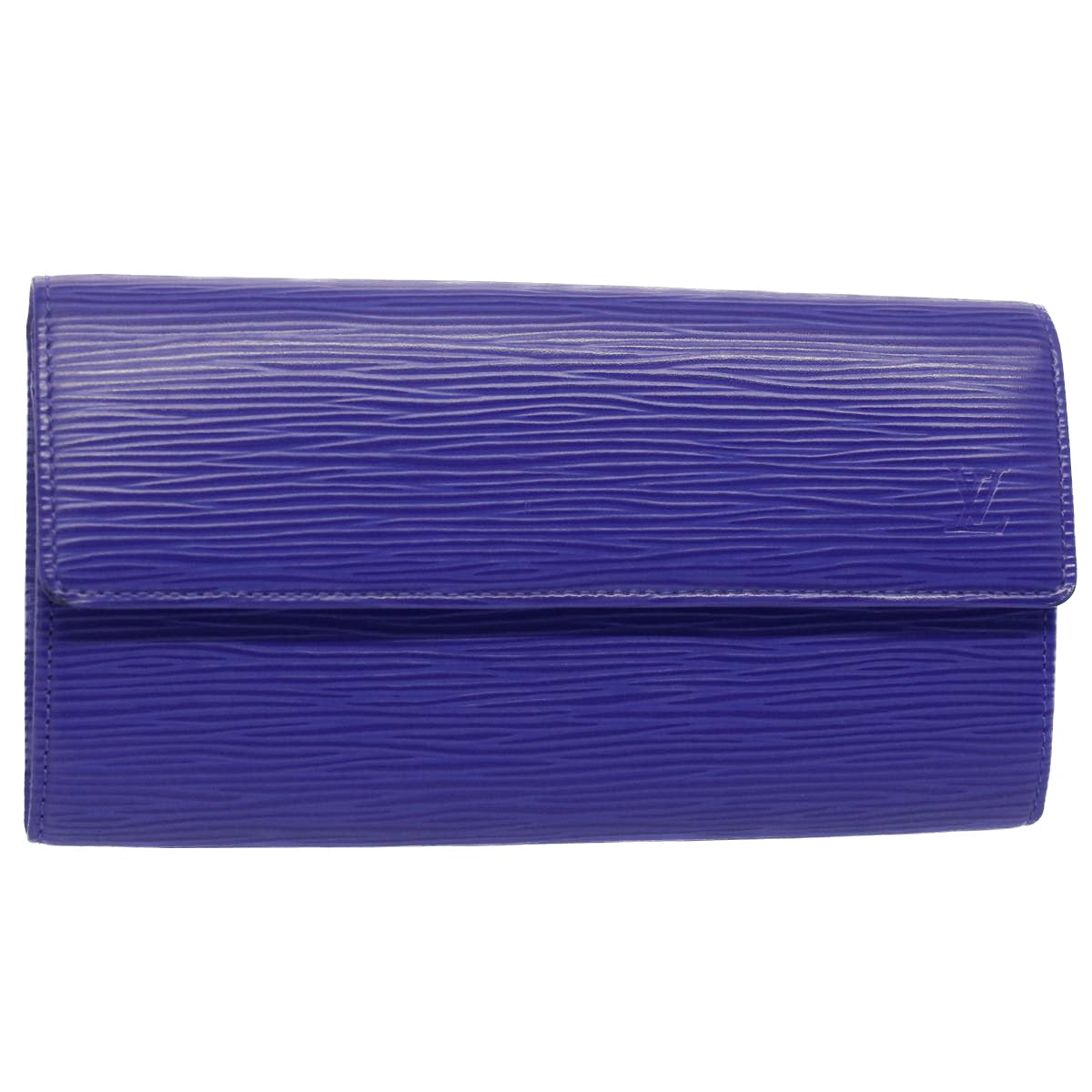 LOUIS VUITTON Epi Portefeiulle Sarah Long Wallet Purple Fig M6031G LV Auth 52544