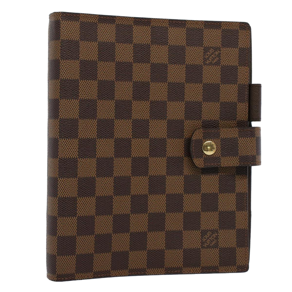 LOUIS VUITTON Damier Ebene Agenda GM Day Planner Cover R20107 LV Auth 52562