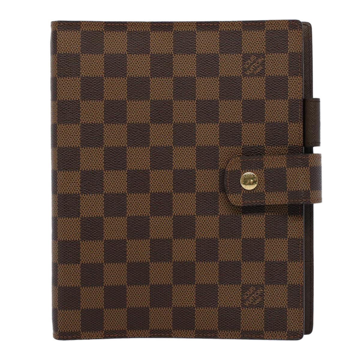 LOUIS VUITTON Damier Ebene Agenda GM Day Planner Cover R20107 LV Auth 52562